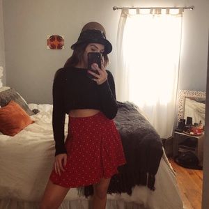 Cropped long sleeve sweater